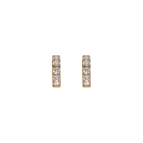 ORECCHINI A CERCHIO IN ORO ROSA CON DEMI-PAVÉ DI DIAMANTI MISURA PICCOLA - 292-A1