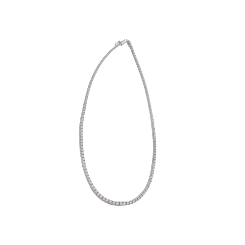 COLLANA TENNIS GIROCOLLO IN ORO BIANCO CON DIAMANTI DEGRADÉ - 417-CO-QSCA-01