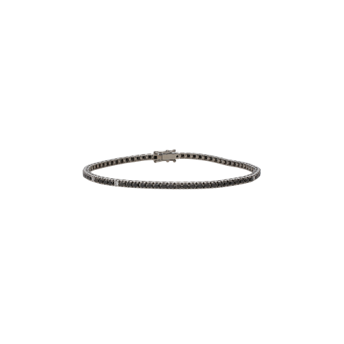 BRACCIALE TENNIS IN ORO NERO CON DIAMANTI NERI E 5 DIAMANTI BIANCHI - 329-L1052-F-U