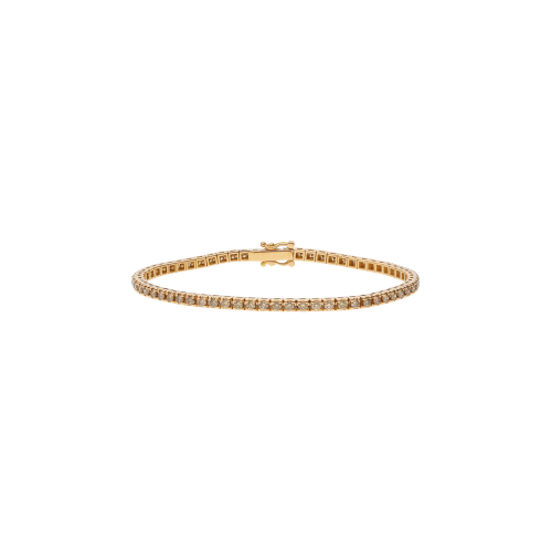 BRACCIALE TENNIS IN ORO ROSA CON DIAMANTI BROWN - 417-P275