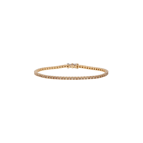 BRACCIALE TENNIS IN ORO ROSA CON DIAMANTI BROWN - 329-PRE-E