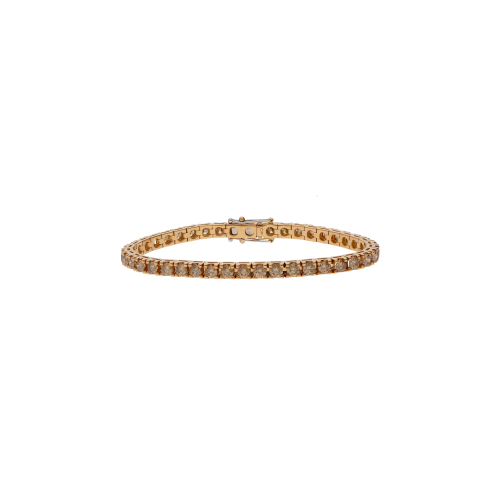 BRACCIALE TENNIS IN ORO ROSA CON DIAMANTI BROWN - 329-PRE-L