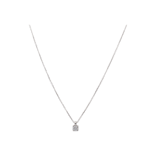 COLLANA GIROCOLLO PUNTO LUCE IN ORO BIANCO CON PENDENTE DIAMANTE - 392-5508