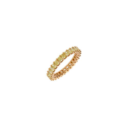 ANELLO VERETTA IN ORO ROSA CON DIAMANTI FANCY YELLOW - 369-4888