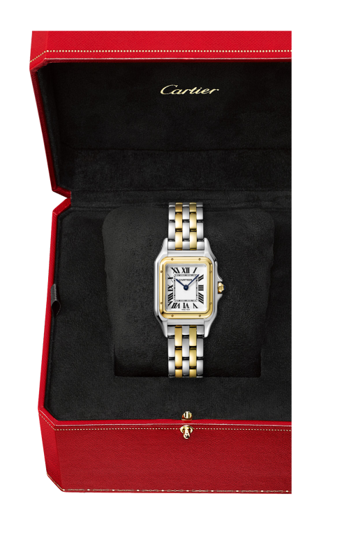 PANTHÈRE DE CARTIER MODELLO MEDIO, ORO GIALLO, ACCIAIO, QUARZO - W2PN0019