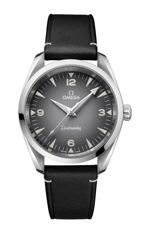 SEAMASTER RAILMASTER 38 MM, ACCIAIO SU PELLE - 235.12.38.20.06.001
