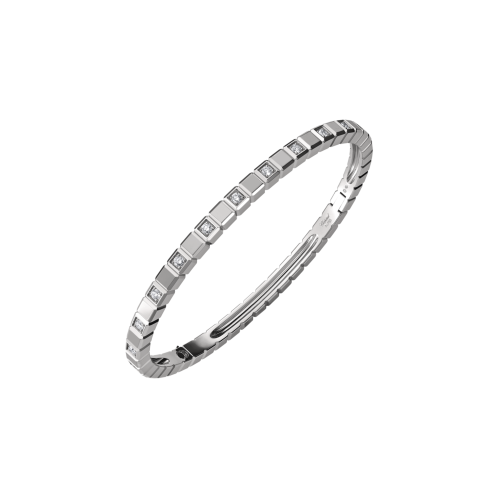 CHOPARD - BRACCIALE GIUNCO ICE CUBE, ORO BIANCO ETICO,  SEMI-PAVÉ DI DIAMANTI - 858350-1004
