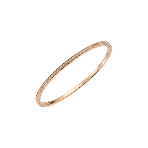CHOPARD - BRACCIALE GIUNCO ICE CUBE, ORO ROSA ETICO,  PAVÉ DI DIAMANTI - 857702-5012