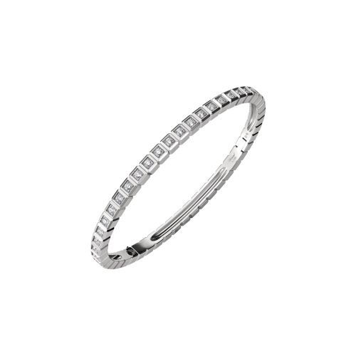 CHOPARD - BRACCIALE GIUNCO ICE CUBE, ORO BIANCO ETICO,  SEMI-PAVÉ DI DIAMANTI - 858350-1007
