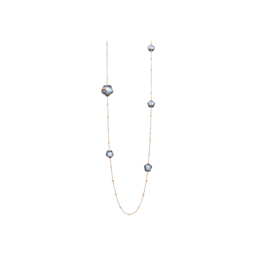 COLLANA SAUTOIR TON JOLI LUNAIRE IN ORO ROSA CON GEMMA BLU NOTTE E DIAMANTI - 16677R