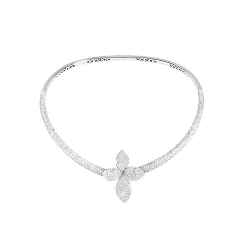 COLLANA RIGIDA GIARDINI SEGRETI IN ORO BIANCO FULL PAVÉ DI DIAMANTI - 16465B