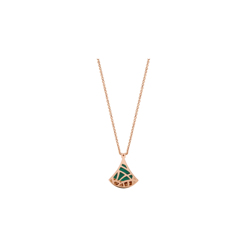 COLLANA DIVAS' DREAM MIN ORO ROSA CON ELEMENTO IN MALACHITE E PAVÉ DI DIAMANTI - CL860210