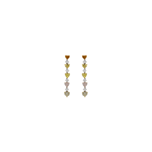 ORECCHINI BARTORELLI HIGH JEWELRY FANCY LOVE CUORI  IN ORO ROSA E ORO BIANCO CON DIAMANTI BIANCHI  E FANCY - GO/ET/A811