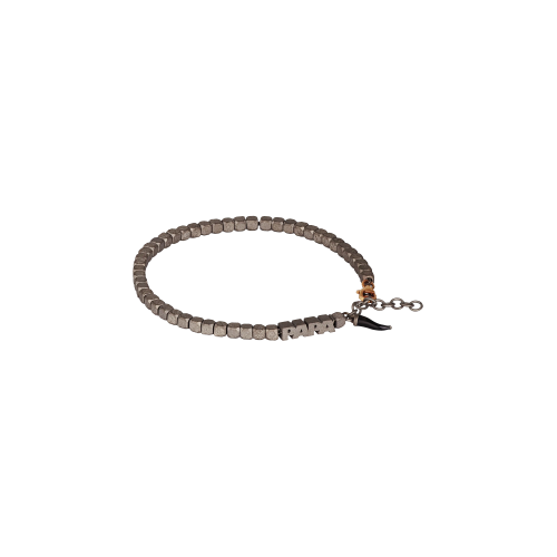 BRACCIALE CUBY CON PAPA' IN TITANIO, ORO ROSSO 9KT E CORNETTO SMALTATO NERO - MINBRTCUPAPA_NERO