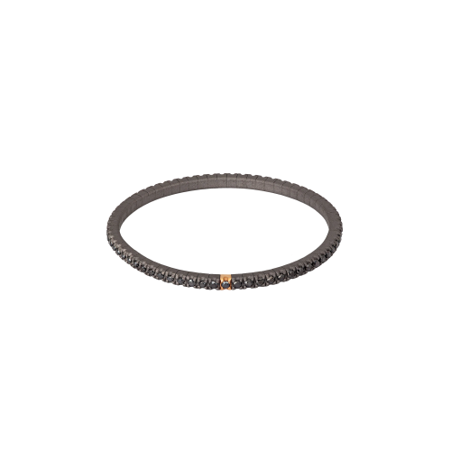 BRACCIALE TENNIS UOMO ELASTICA IN TITANIO, ORO ROSSO 18 KT E DIAMANTI BLACK DA 3 PUNTI - TENBRTBRGBR3PT