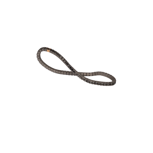 BRACCIALE TENNIS UOMO ELASTICA IN TITANIO, ORO ROSSO 18 KT E DIAMANTI BLACK DA 3 PUNTI - TENBRTBRGBR3PT