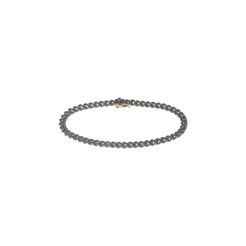 BRACCIALE GROUMETTE MINI IN TITANIO, DIAMANTI BLACK E ORO ROSSO 18KT - GR2BRTBSN