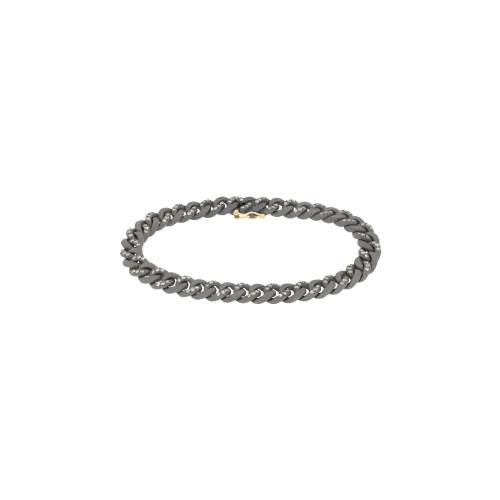 BRACCIALE GROUMETTE ALTERNATO IN TITANIO CON DIAMANTI BROWN E ORO 18 KT - GR6BRALTBROSN