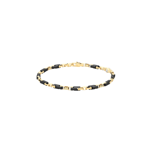 BRACCIALE ZANCAN IN ORO 18K E CERAMICA NERA - KB041G-N