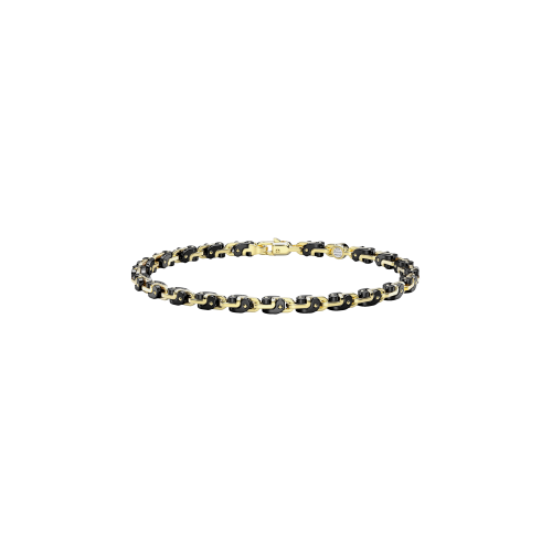 BRACCIALE ZANCAN IN ORO 18KT E CERAMICA NERA - KB057G-N