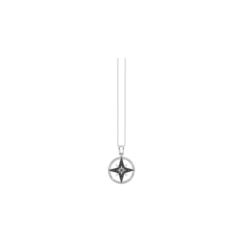 COLLANA ZANCAN IN ORO 18KT CON DIAMANTI BIANCHI E DIAMANTI NERI - UC085B