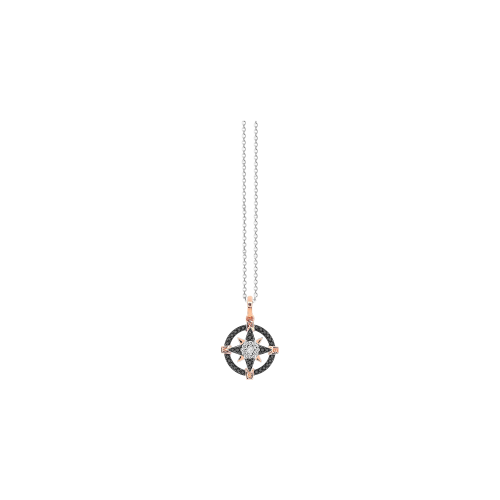 COLLANA ZANCAN IN ORO 18KT CON DIAMANTI NERI E DIAMANTI BIANCHI - UC082BR