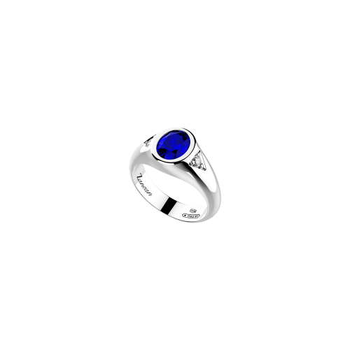 ANELLO ZANCAN IN ORO 18KT CON ZAFFIRO E DIAMANTI - EA299B