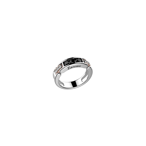 ANELLO ZANCAN IN ORO 18KT CON DIAMANTI BIANCHI E DIAMANTI NERI - EA360BR
