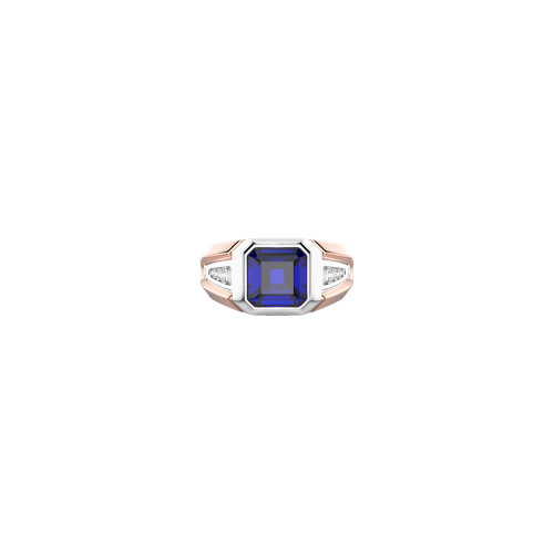 ANELLO ZANCAN IN ORO 18KT CON ZAFFIRO BLU E DIAMANTI - EA396RB