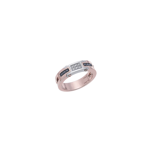 ANELLO ZANCAN IN ORO 18KT E DIAMANTI NERI E DIAMANTI BIANCHI - EA105RB