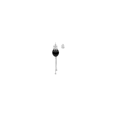 ORECCHINO SINGOLO HAPPY FROG B&W NERO IN ORO BIANCO E DIAMANTI - DHF16ORTNBBDI