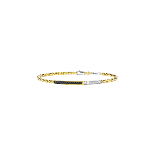 BRACCIALE ZANCAN IN ORO 18KT, CON DIAMANTI BIANCHI E DIAMANTI NERI - UB128GB