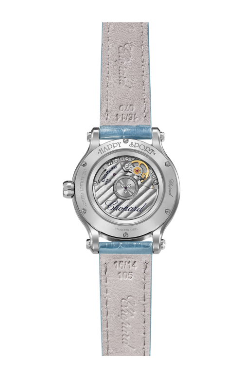 HAPPY SPORT 33 MM, LUCENT STEEL™, DIAMANTI, ACQUEMARINE - LIMITED EDITION - 278608-3009