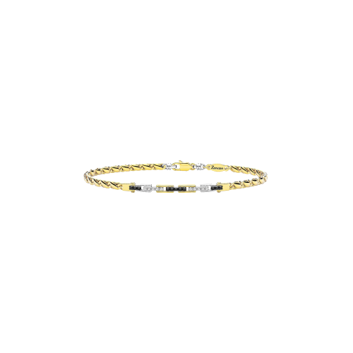 BRACCIALE ZANCAN IN ORO GIALLO 18KT CON DIAMANTI BIANCHI E DIAMANTI NERI - UB127GB