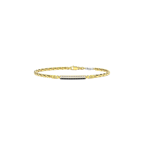 BRACCIALE ZANCAN IN ORO GIALLO 18KT CON DIAMANTI BIANCHI E DIAMANTI NERI - UB121GB