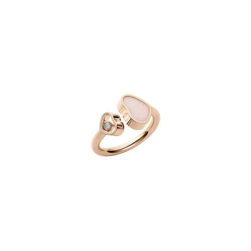 CHOPARD - ANELLO HAPPY HEARTS, ORO ROSA ETICO, DIAMANTE, OPALE ROSA - 829482-5620
