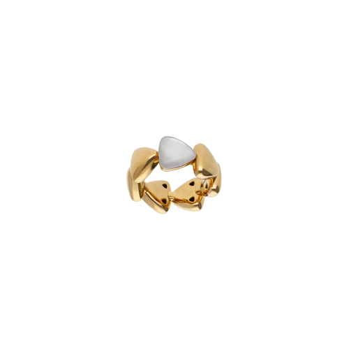 ANELLO FRECCIA MIDI IN ORO ROSA E CRISTALLO MADREPERLA BIANCA - 0N1501A250