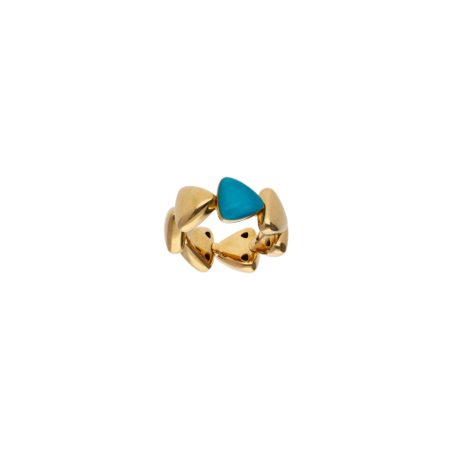 ANELLO FRECCIA MIDI IN ORO ROSA E CRISTALLO TURCHESE - 0N1501A253