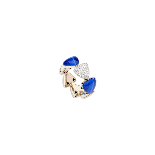ANELLO FRECCIA MIDI IN ORO BIANCO CON DIAMANTI E CRISTALLO LAPIS - PG1501A464