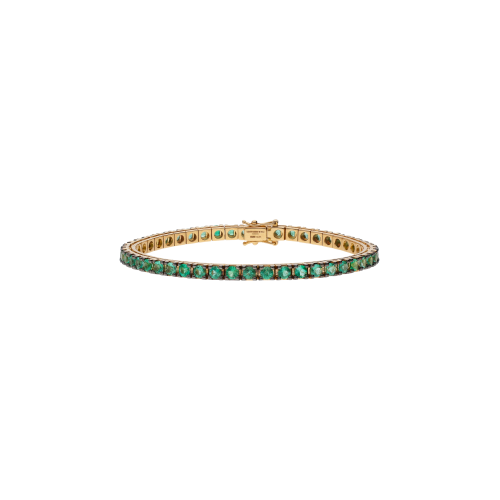 BRACCIALE TENNIS IN ORO ROSA CON SMERALDI - M.TBRSME2.9OR