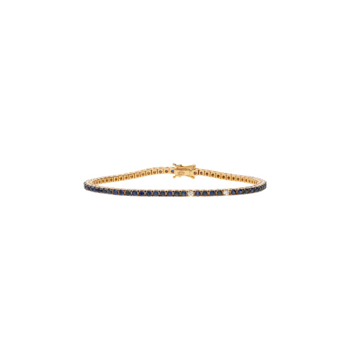 BRACCIALE TENNIS IN ORO ROSA CON ZAFFIRI BLU E SATELLITI DI DIAMANTI - M.TBRZAFDIA2.00OR