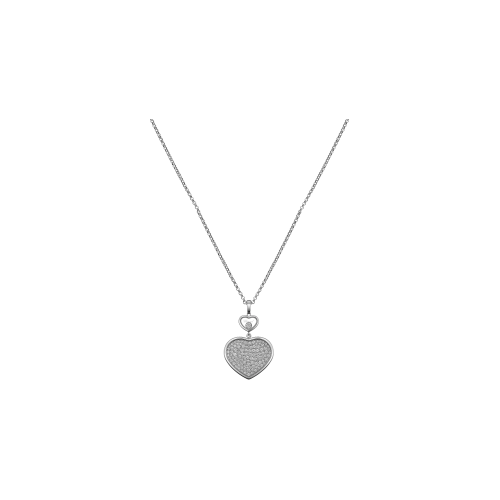 CHOPARD - COLLANA HAPPY HEARTS, ORO BIANCO ETICO, DIAMANTI - 79A075-1901