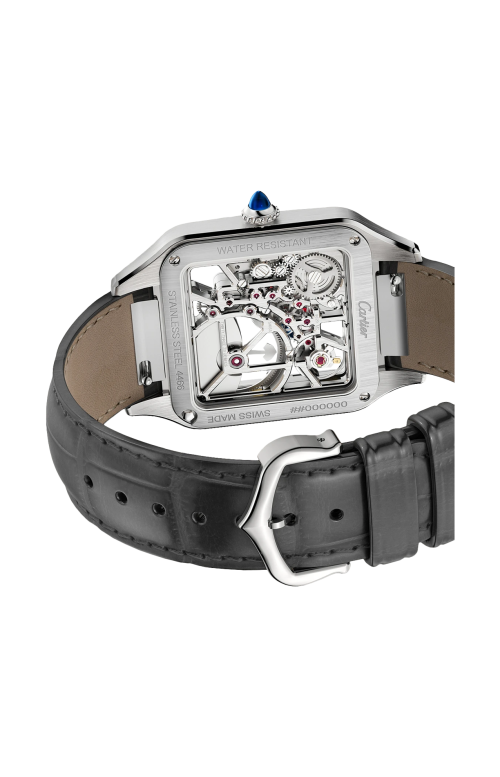 SANTOS-DUMONT SCHELETRATO CON MICRO-ROTORE MODELLO GRANDE, ACCIAIO, AUTOMATICO - WHSA0032