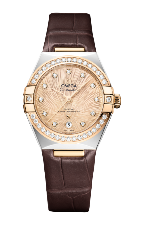 CONSTELLATION 29 MM, ACCIAIO-ORO MOONSHINE™ SU PELLE - 131.28.29.20.58.001
