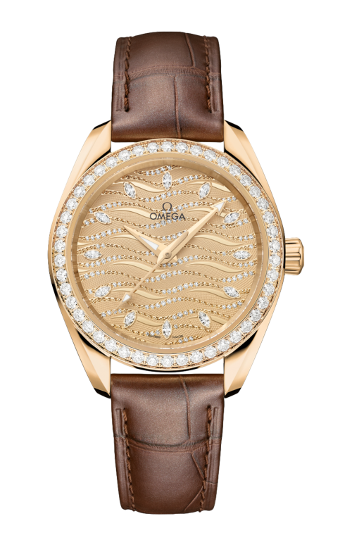 SEAMASTER AQUA TERRA 150M 34 MM, ORO MOONSHINE™ SU PELLE - 220.58.34.20.99.008