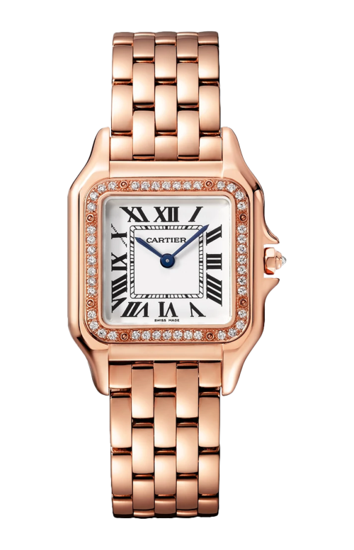 PANTHÈRE DE CARTIER  MODELLO MEDIO, ORO ROSA, DIAMANTI, QUARZO - WJPN0088