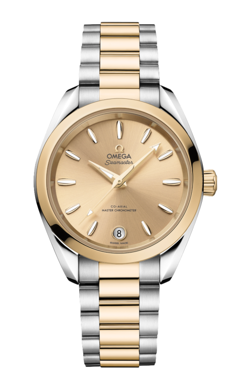 SEAMASTER AQUA TERRA SHADES 34 MM, ACCIAIO-ORO MOONSHINE™ SU ACCIAIO-ORO MOONSHINE™ - 220.20.34.20.08.001