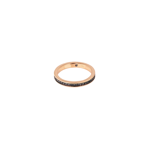 VERETTA GIRODITO GOLD IN ORO ROSSO 9KT E DIAMANTI BLACK - MINANBRGFE9KT