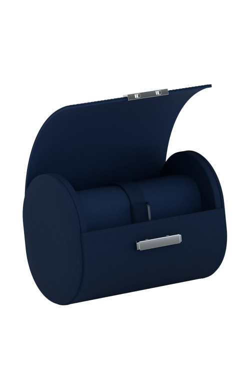 POCHETTE 2 ASTUCCIO PER OROLOGI IN PELLE BLU NOTTE
