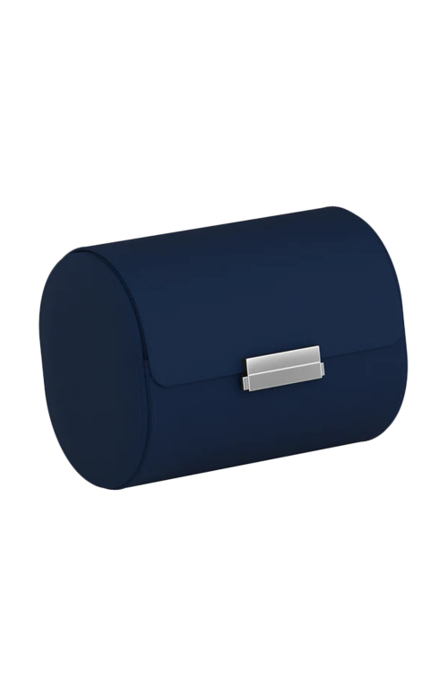 POCHETTE 2 ASTUCCIO PER OROLOGI IN PELLE BLU NOTTE